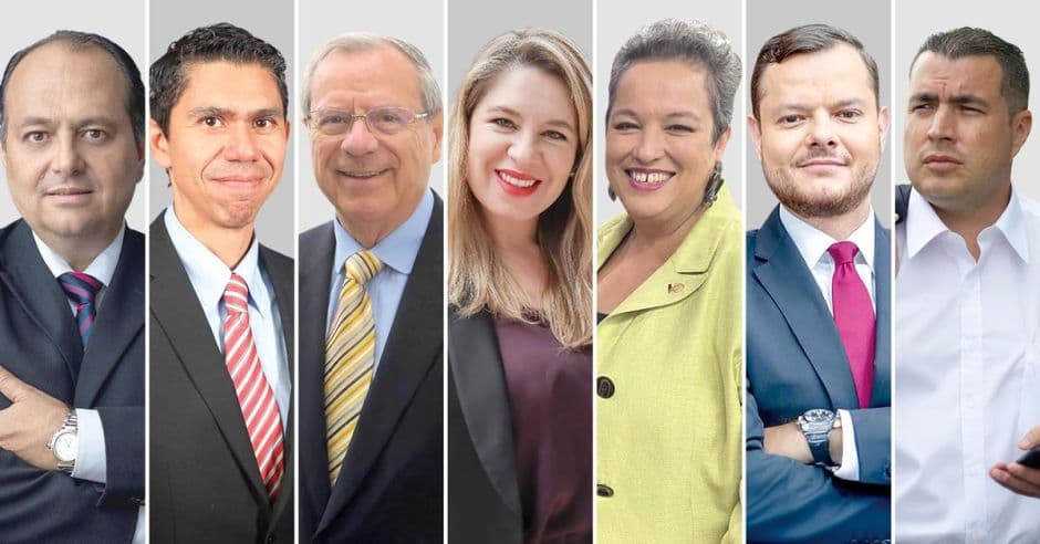 Claudio Alpízar, Luis Amador, Enrique Castillo, Claudia Dobles, Carolina Delgado, Juan Carlos Hidalgo y Fernando Zamora se mencionan como posibles aspirantes a la presidencia. Cortesía/La República.